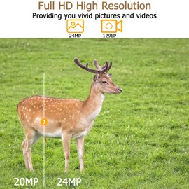 Folgtek Wildlife Camera Prey Camera Photo Trap 32MP 1296P with Infrared Night Vision Motion Sensor IP66 Waterproof 0.1s Trigger Speed 120° PIR Detection Angle for Outdoor Hunting, Home Security
