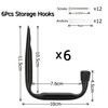 pipabiba Garage Storage Heavy Duty J Hooks, 6 Pack Wall