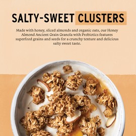 Purely Elizabeth, Honey Almond, Ancient Grain Granola with Probiotics, Gluten-Free (3 Ct, 8oz Bags)