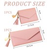 2 Pieces Women's Wallet, Pu Leather Wallet, Tassel Pendant Wallet,