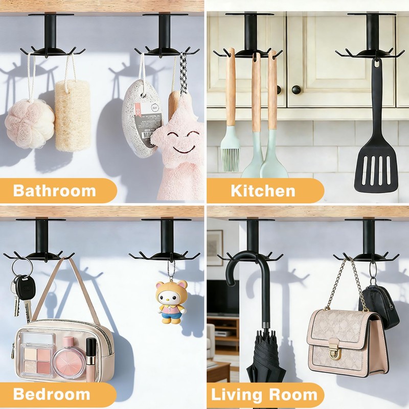 AIMEIKI Utensil Hooks, 2 Pack Metal Steel Kitchen Utensil Hangers