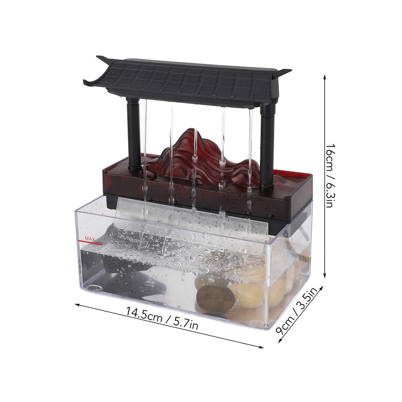 Tabletop Water Fountain USB LED Recurring Stream Plastic Indoor Fountain