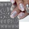 4 Sheets Y2K Butterfly Nail Stickers, Chrome Silver Metal Butterflies