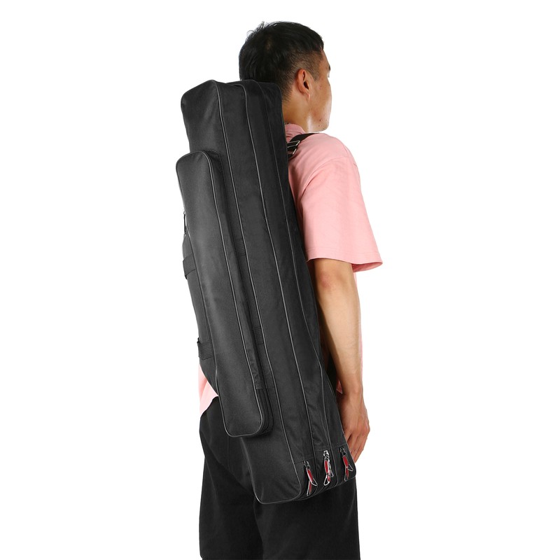 3 Layers Fishing Pole Bag Portable Folding Rod Carry Case