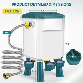 Meyoppm 2 Gallon Automatic Chicken Waterer with Precision Float Valve