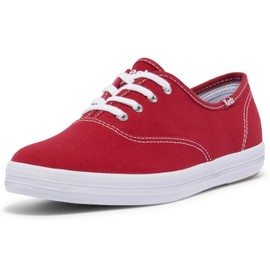Keds Unisex Champion Lace Up Sneaker, Red Canvas, 7.5 X-Wide US Women