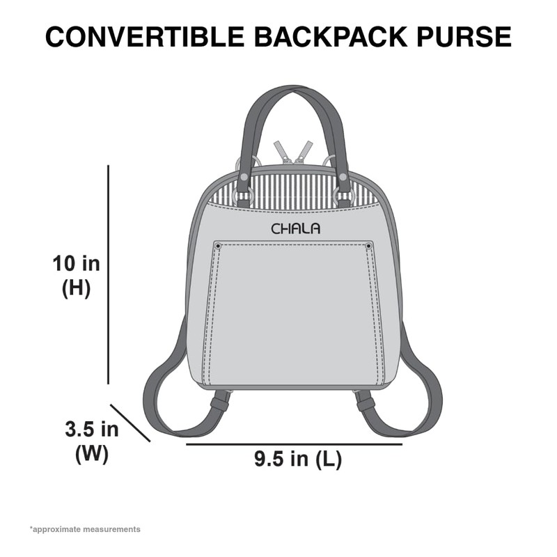 CHALA Convertible Backpack Purse - Women Convertible Shoulder Purse with