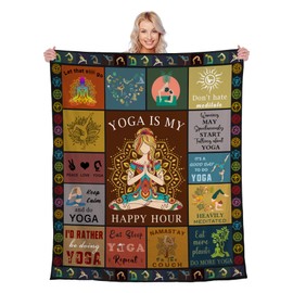Generic Yoga Blanket Gifts for Women Yoga Lovers Instructors, Yoga Blanket Gifts from Daughter Friends, Yoga Blanket Gifts for Outdoors Travel, Zen Meditation Room and Birthday Party Decor 50 * 60