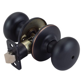 Design House 753038 Cambridge Universal Latch Privacy Door Knob, Adjustable Backset, Oil Rubbed Bronze Finish