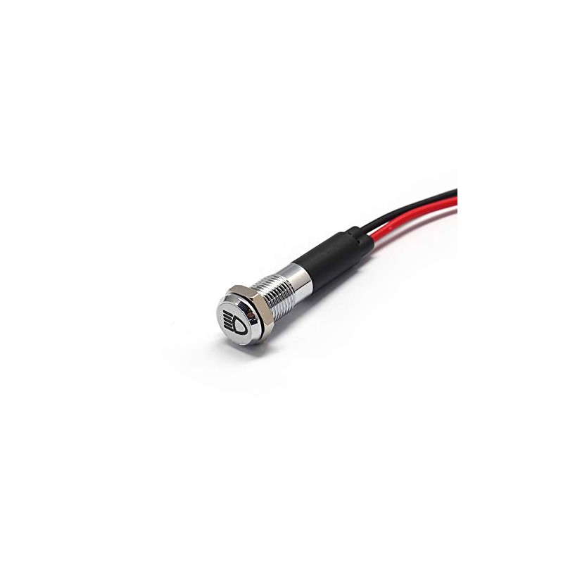 Alpinetech PL8MS 8mm 5/16" 12V LED Metal Signal Indicator Pilot