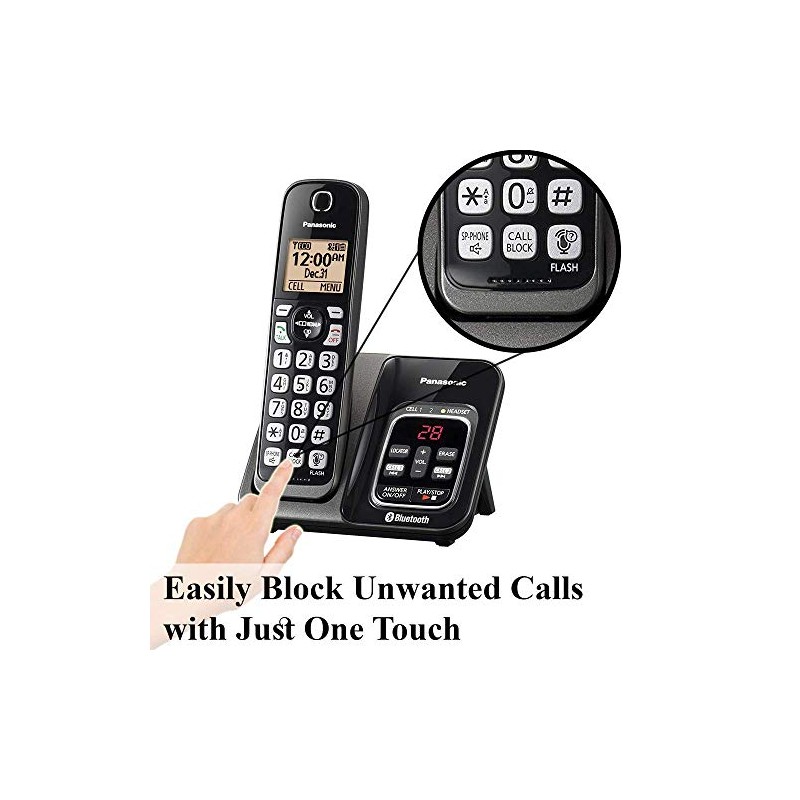 Panasonic KX-TG833 DECT 6.0 - Paquete de teléfono Bluetooth con