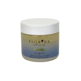 Sea Salt Body Scrub by Florida Suncare - Ocean Salt Body Polish Infused with Marine Algae - Exfoliating Face and Body Scrub - Facial Scrub Exfoliator to Tackle Acne (Lemongrass, 12.1 oz)