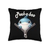 Funny - Peek-a-boo - Shark Throw Pillow