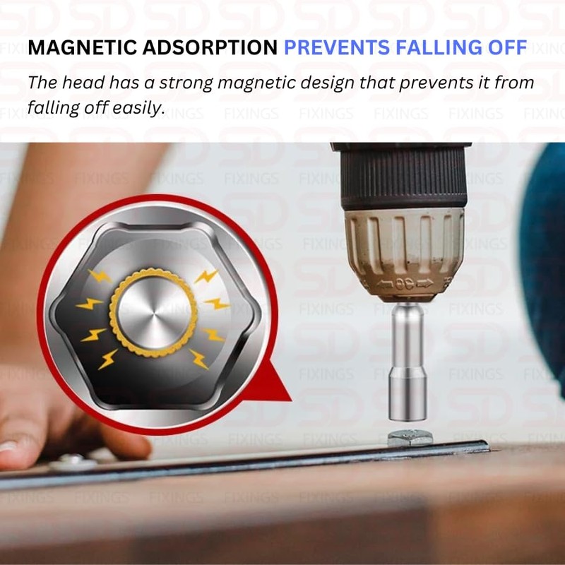 8-19mm Quick-Change 1/4 inch Hex Shank Metric Magnetic Socket Screwdriver
