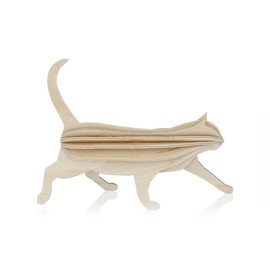 roviallflower Card Cat 12 in , natural wood