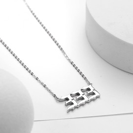 LQXY 333 Angel Number Necklace sterling silver for Women, 333 Necklace