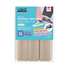 LEONIS Iron-on Instant Hem Tape 25mm x 10m (1 inch x 11 yds) Beige [ 78002 ]