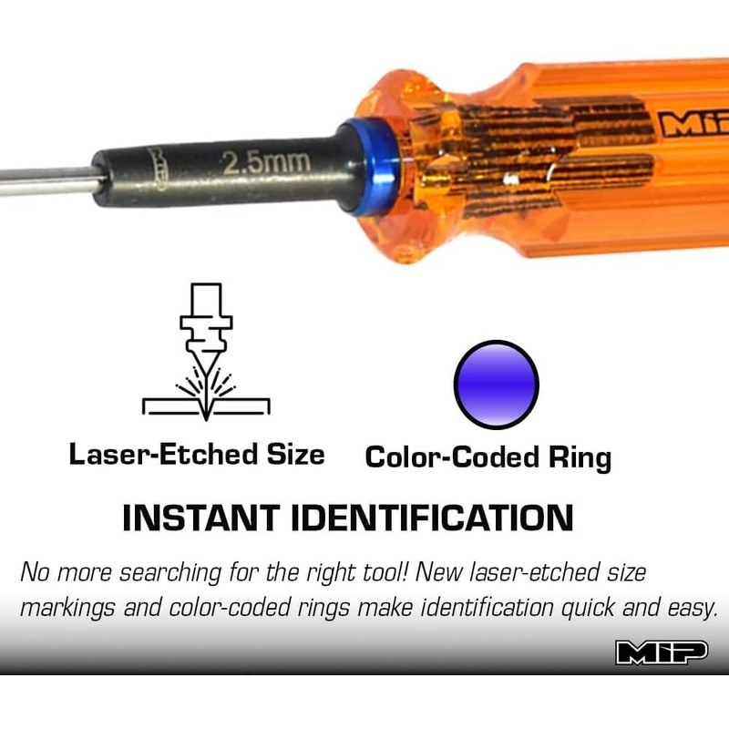 MIP 9602 3-Piece RC Hex Screwdriver Set (1.5mm, 2.0mm, 2.5mm)