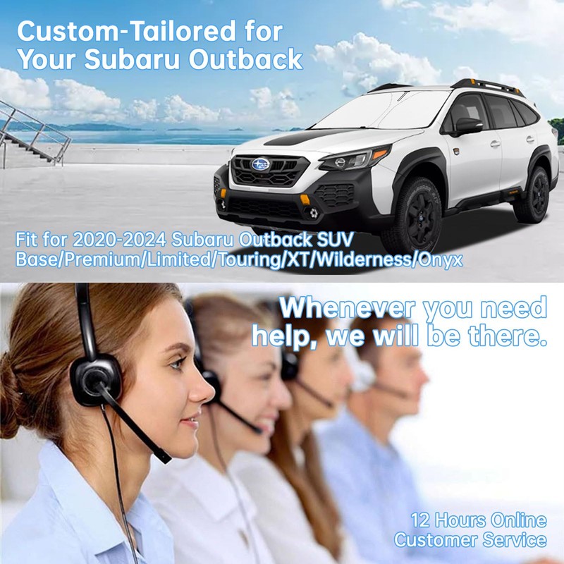 Windshield Sun Shade Custom Fit 2015-2024 Subaru Outback Window Covers