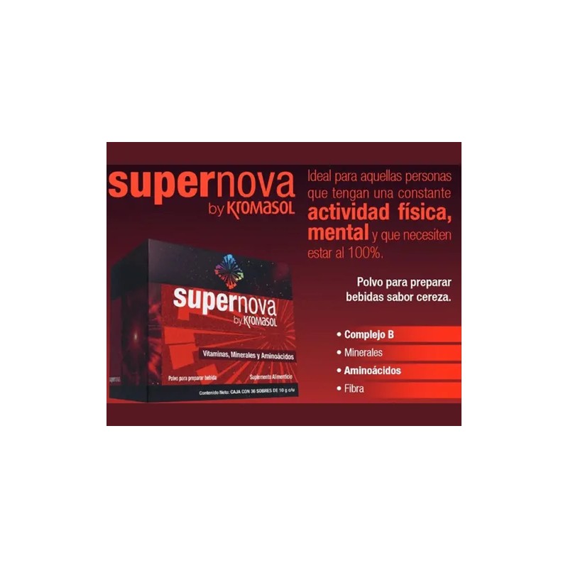 Supernova Energía 36 Sobres Bebida Sabor Cereza Kromasol