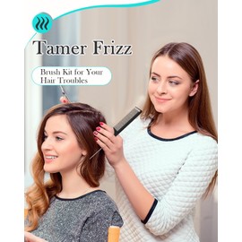 Hair Styling Brush Set - Slick Back Comb, Edge Control Brush, Rat Tail Comb for Smooth Styling, Frizz Taming, and Parting (3 Pieces)