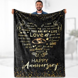 Aimego Wedding Anniversary Blanket Gifts for Women Wife from Husband Christmas Romantic Valentines Mothers Day Bedroom Living Room Decor Soft Cozy Bed Couch Blanket 50"x60"