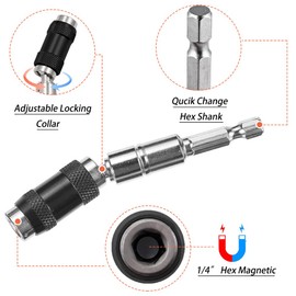 Saipor 2pcs Pivot Drill Bit Holder Set 1/4" Hex Pivoting Bit Tip Holder Quick Release Magnetic Screwdriver Bit Holder Screw Drill Tip Extension Rod for Tight Spaces or Corners, 88mm and 145mm Length