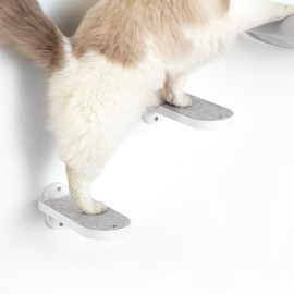 SVD.PET (2-PACK Cat Wall Steps, Cat Climbing Stairs with Replaceable Felt Pad, Cat Climbing Shelves for Wall Mounted with Cat Toy, Cat wall furniture for Kitten, Medium and Large Cats (White)