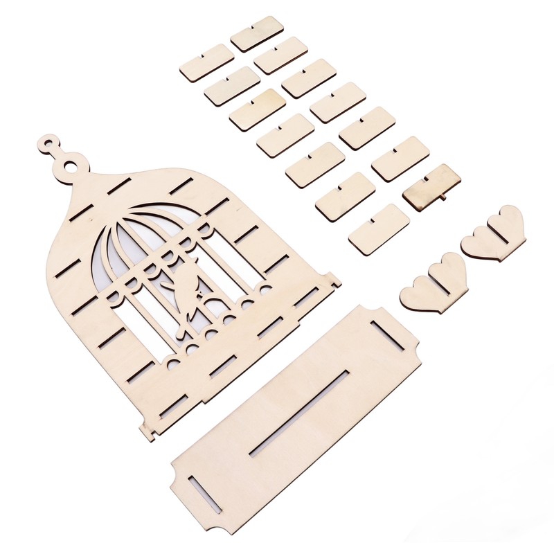 Wooden Chocolate Display Stand Bird Cage Style Dessert Display Shelves