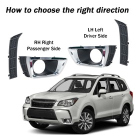 JESYMBX For Subaru Forester 2014-2019 Front bumper Fog Light Bezel Frame Decoration Trim Cover Left&Right