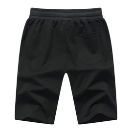 Tansozer Men's Cotton Shorts with Zip - black, size: l