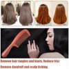 Wooden Fine Tooth Comb for Women Men, Anti-static Detangling Comb