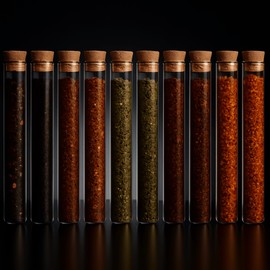 Kitsy Box 10-Pack Pepper Flakes Variety Set - Mild To Carolina Reaper Hot (1k-1.8M SHU) - Seasoning Spices for Cooking, Grilling, BBQ - Gourmet Crushed Chili Pepper Spice Gift Set