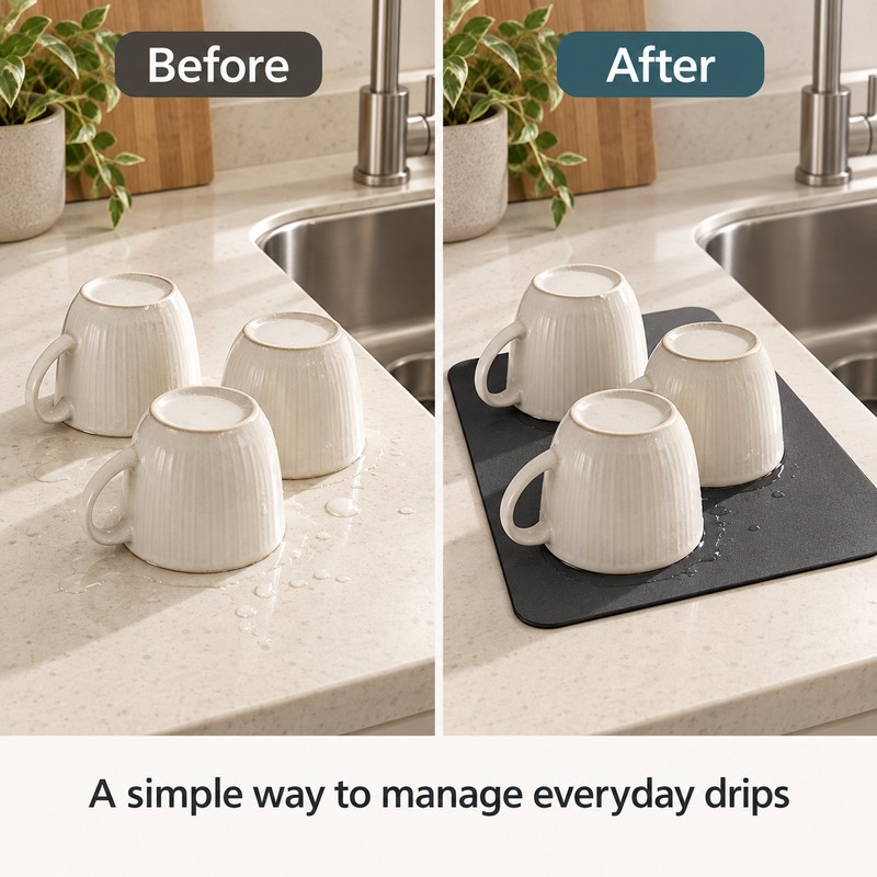 Super Absorbent Kitchen Drying Mat for Countertops – Quick-Dry 20
