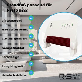 R-Satz Shop Stand for Fritzbox 6670 Cable and 7590 AX in Black or White (Set of 2) (White)