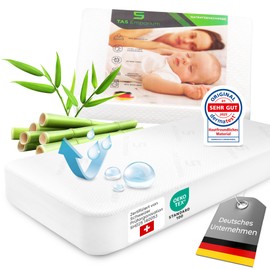 TAS Emporium Mattress Protector/Fitted Sheet 70 x 140 cm [Made of Bamboo] Waterproof & Breathable Mattress Topper, Waterproof Mattress Protector, Mattress Cover, Mattress Protector for Allergy