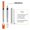 Jotia 30Pcs 1ml/cc Syringe with 30Gx8mm, Lab Syringes, Plastic Syringes