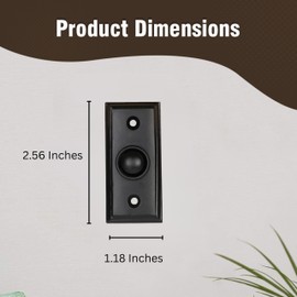 STALLION HARDWARE Doorbell Button, Vintage Decorative Push Button Door Chime, Ringer, Wired Doorbell Button Replacement (1, Black Powder Coat)