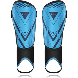 Shin Pads Boys Certified Airsfish Kids Shin Pads with Ankle Protection,High Strength Shin pads,Breathable Non Slip Extended Adjustable Straps,Protective Football Equipment for Boys and Girls