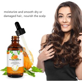 Aceite Orgánico de Semilla de Calabaza para el Cabello - Prensado en Frío, 100% Puro y Natural para Cabello Seco, Dañado y Debilitado - Hidratante Nutritivo para Cuero Cabelludo y Piel, Tratamiento Hidratante para Mujeres y Hombres (60ml)