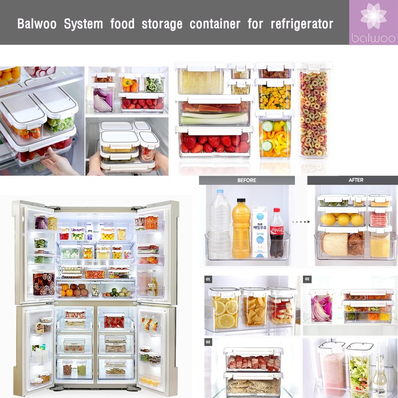 BALWOO Pickle keeper Press Plate Food Storage Container Organizer for