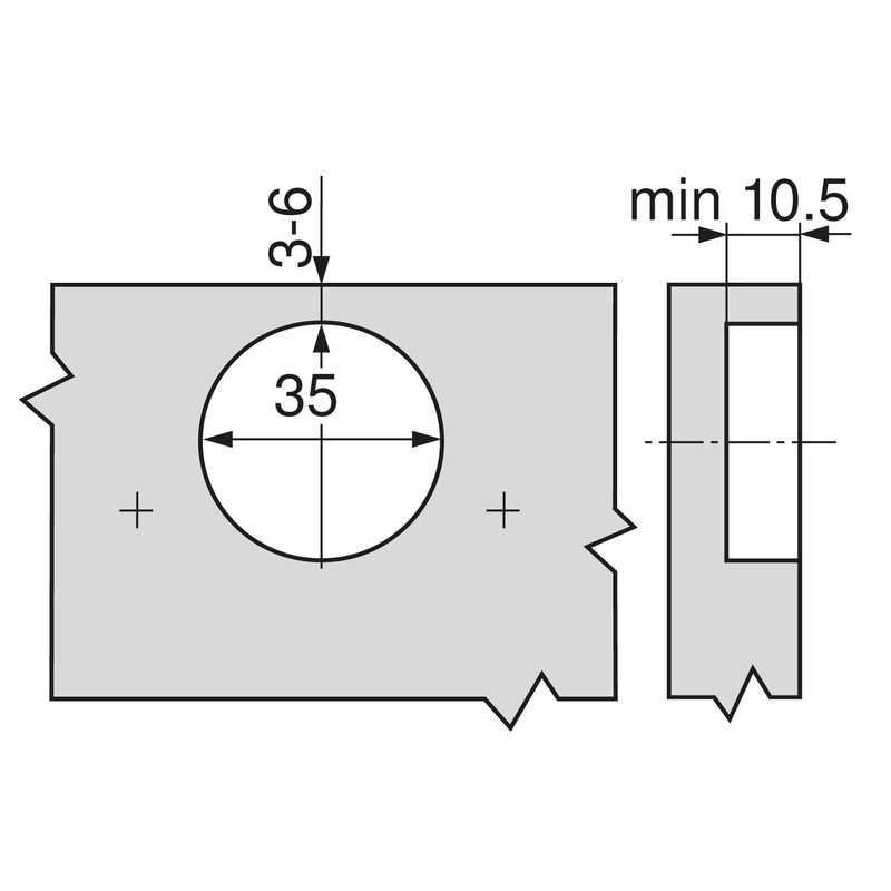 Blum LignoWare 70.255 Clip Standard Hinge 71M2550 Clip Corner Stop