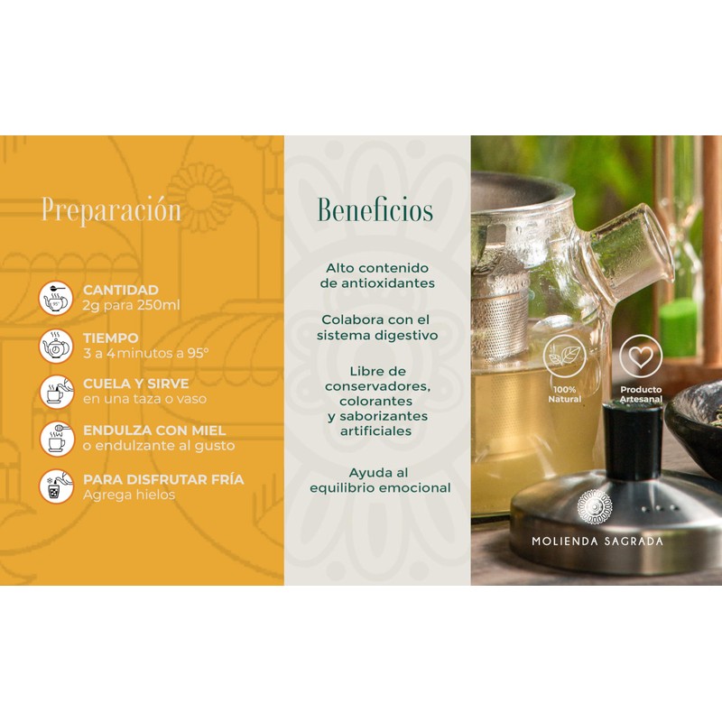 Molienda Sagrada Tisana Dosha Pitta/Infusión Herbal / 15 sachets biodegradables