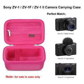 Elonbo Carrying Case for Sony ZV-1F / ZV-1 / ZV-1 II Digital Camera, Sony ZV1F Vlogging Camera Hard Travel Bag, Mesh Pocket fits Battery Card Reader Cable, Raspberry