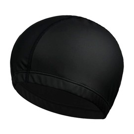 Augsion Swim Cap, Swimming Cap, Pool Hat, Loose Size, Solid Color Swim Cap for Men and Women (Earplugs, Nose Grip Set with Storage Case) (Black)