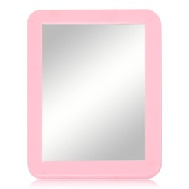 ARTLYMERS Magnetic Locker Mirror, 5x7 Real Glass Small Mirrors for Locker with Magnetic Backing, for School Locker, Bathroom, Household Refrigerator, Locker Accessory (Pink)