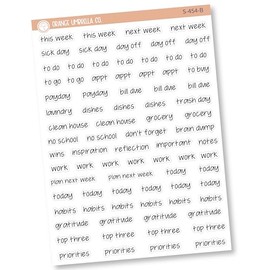 Jen Plans Font Sampler Planner Stickers, Script Sampler Labels, Color Print Planning Stickers, FJP (S-454-B)
