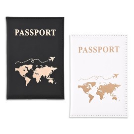 Pack of 2 Travel Passport Covers, PU Leather Passport Case, Passport Cover, Golden Pattern Passport Cover, Holder Passport Covers, Passport Holder Passport Organiser for Credit Cards, Travel