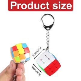 YAFLUG Pack of 4 Mini Magic Cube Keyrings, Speed Cube Key Ring, Rubik's Cube 3 x 3 for Children's Party, Toy Gifts for Children, Teenagers, Adults