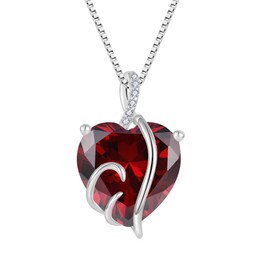 Starnny Heart Birthstone Chain Silver Women's 925 Infinity Necklace with 5A Cubic Zirconia for Women Mother Girlfriend Mum, Cubic Zirconia